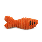 HuggleKats Sardinie, a corduroy sardine cat toy with black embroidered eyes and gills