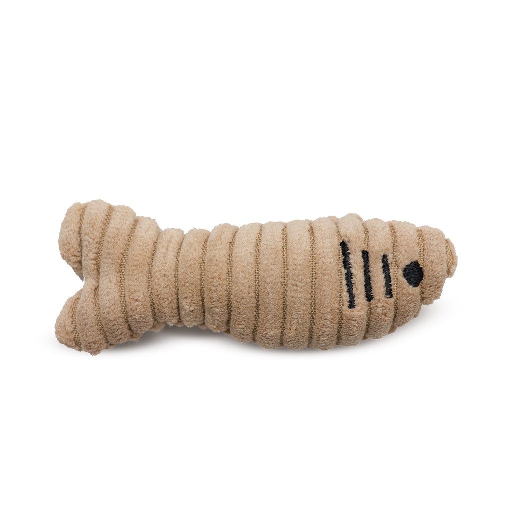 Paw-sized HuggleKats Sardinie cat toy shaped like a sardine for pounce and bat play