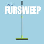 Sturdy metal handle and ergonomic grip of the fur removal broom.