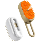 2-in-1 steam pet grooming and massage brush, beige, cordless