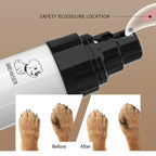 Diamond grinding head gently filing a dog's nail for smooth, shaped edges.