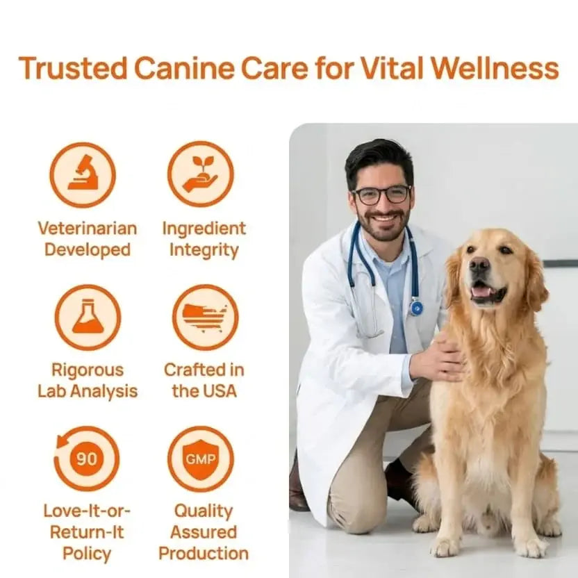 Senior dog active and engaged after daily use of the liquid supplement.