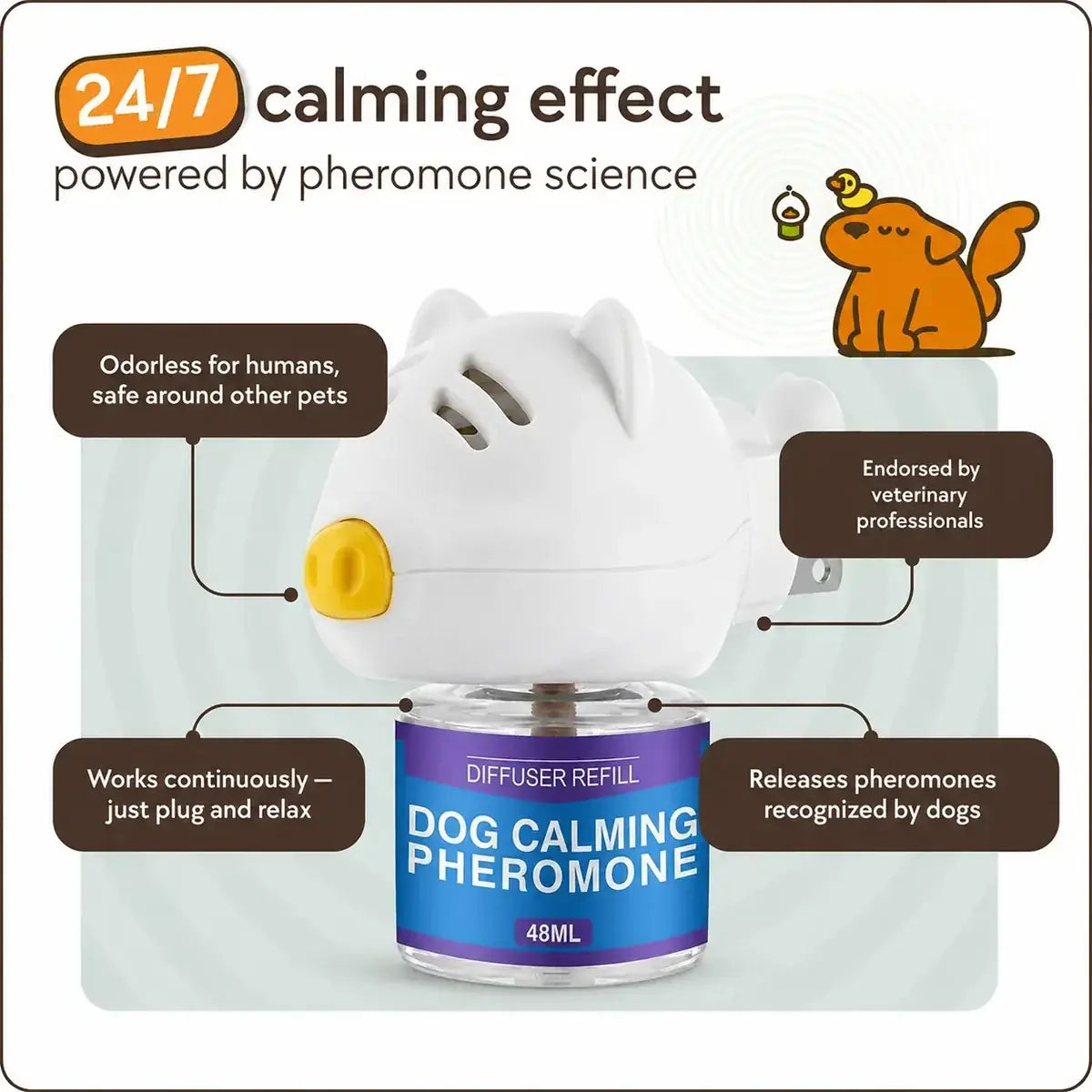 Petstone dog calming diffuser kit with plug-in diffuser and refill, view 5