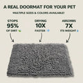 Anti-Mud Dog Door Mat, super-absorbent chenille mat for muddy paws, front view.