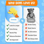 Soft bright-colored calming duck toy for dogs