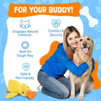 Durable chew-friendly plush duck toy for dogs