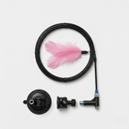 Interactive feather cat toy wand that helps turn boredom into active playtime