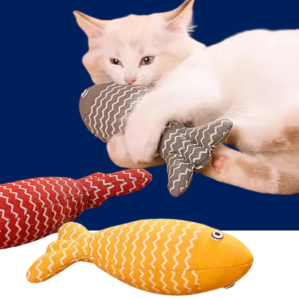 Interactive plush simulation fish cat toy with catnip for cats and kittens