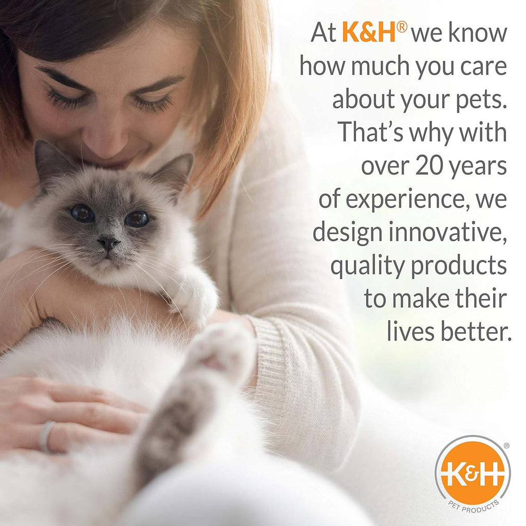 Mocha brown K&H heated cat bed with a 5.5-foot cord, MET safety listed