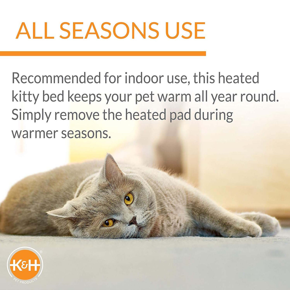 K&H Thermo-Kitty Cuddle Up with a removable, machine-washable cover in mocha brown