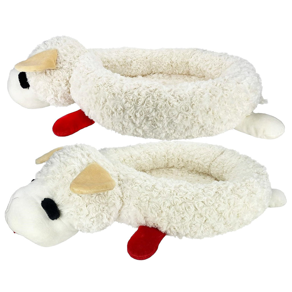 Lamb Chop plush dog bed 2 Pack from Multipet: two 27 inch beds for small and medium dogs