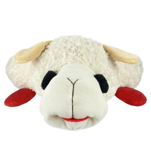 Lamb Chop plush bolster dog bed by Multipet, 27 inches long, for small and medium dogs