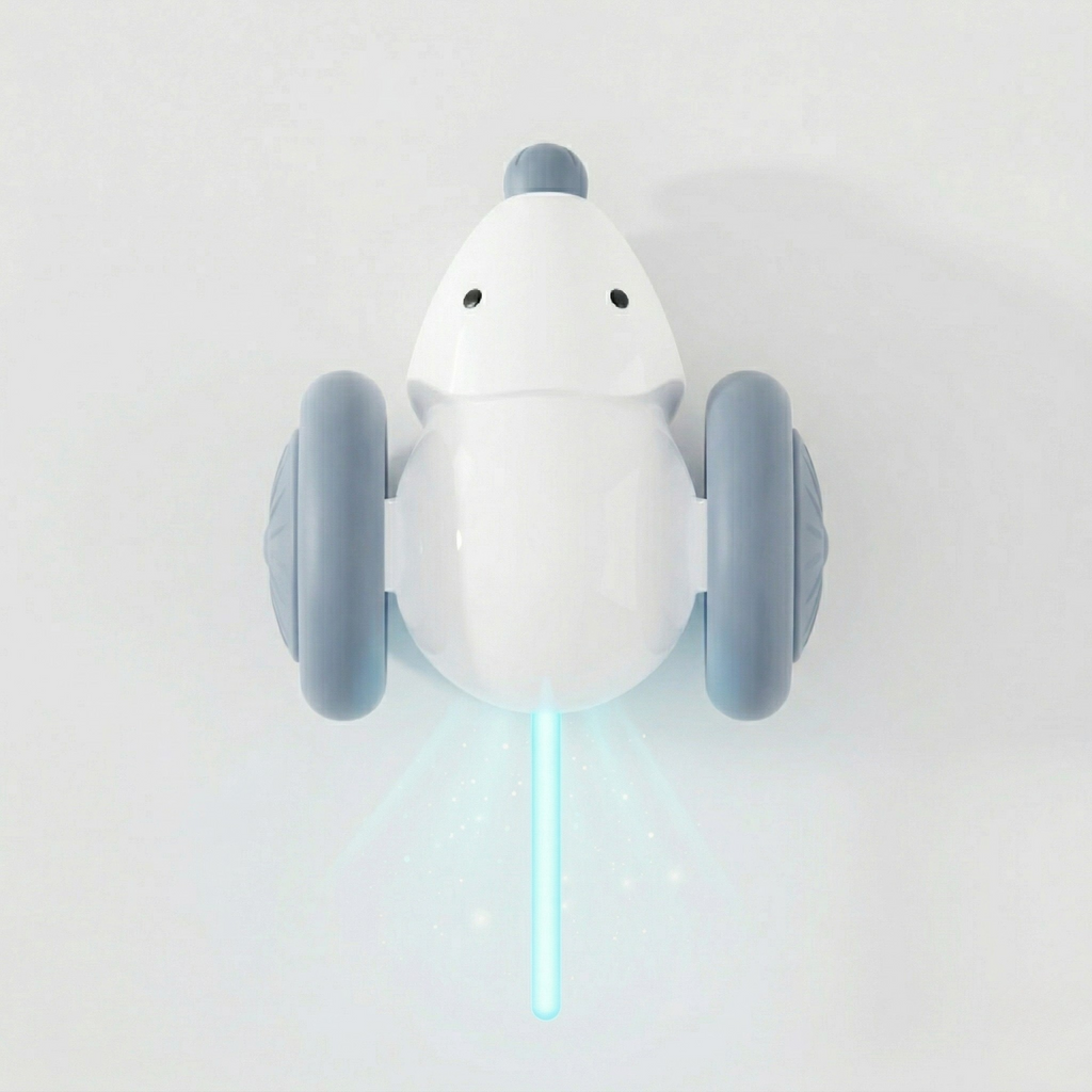 LED tail mouse cat toy made of ABS plastic, 12 inches long including the tail