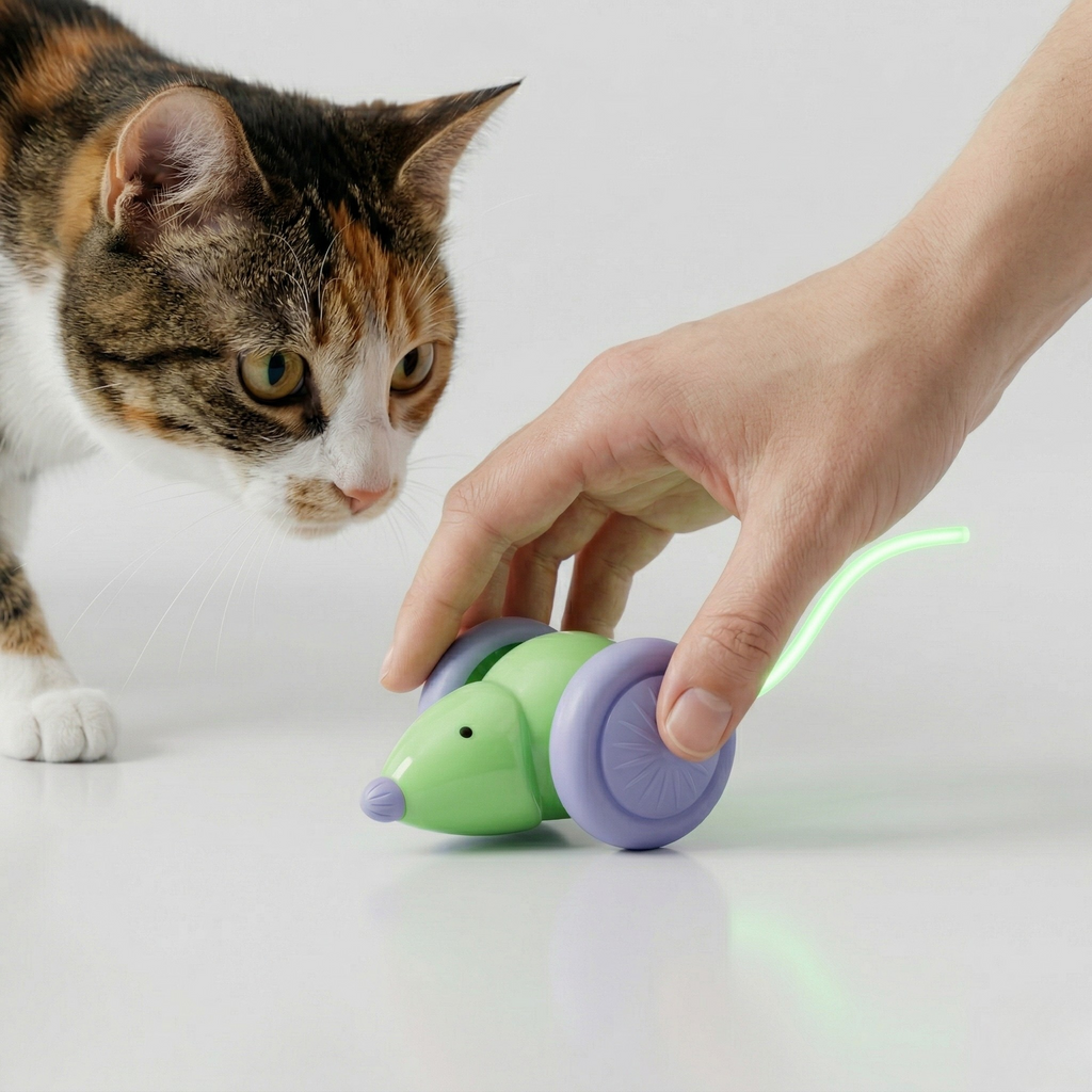 USB-charged mouse toy for indoor cats, with no disposable batteries to replace