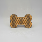 Lightweight 60 g silicone lick mat with a raised bone motif for slow licking