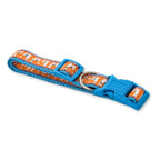 Adjustable nylon dog collar with a playful embroidered llama pattern for everyday walks