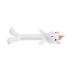 Long unicorn plush dog toy from Country Living, 16 x 5.5 x 4 in, for fetch and tug games