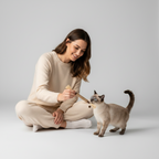 Matatabi wood cat chew stick with a gall fruit knot tied into the hemp rope