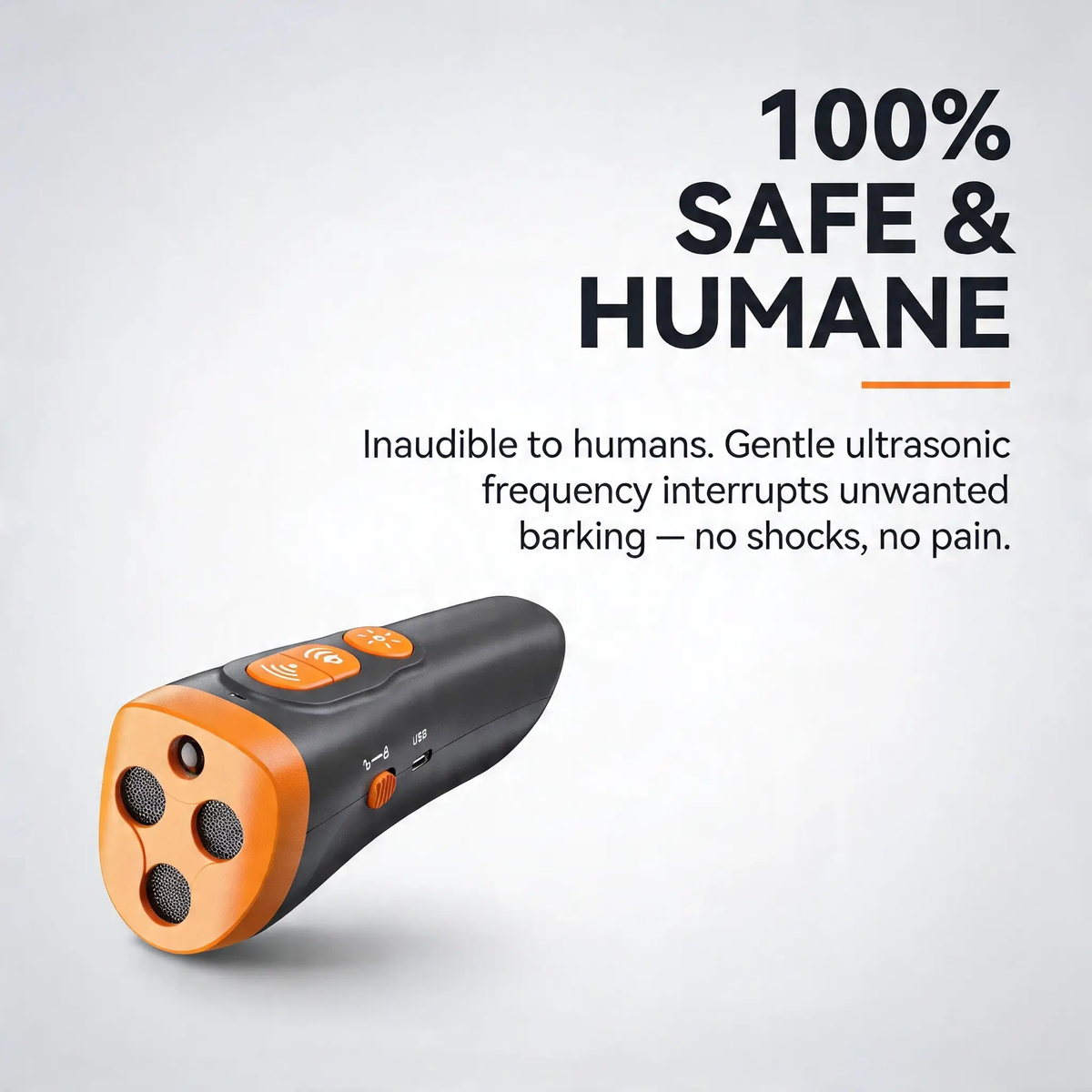 Midfox ultrasonic dog trainer benefits graphic for the handheld 3-mode training device