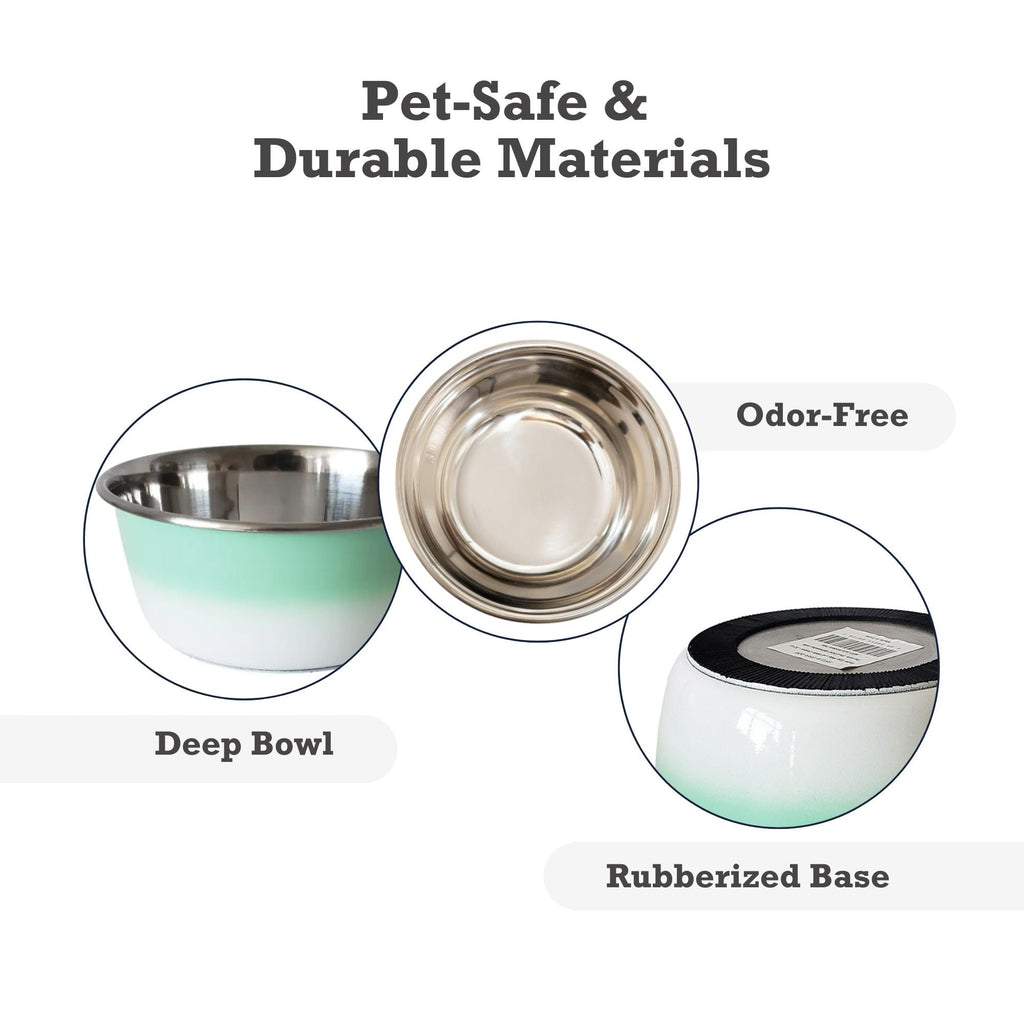Mint Green deep dog bowl, 5 x 2.1 in at 16 oz or 6 x 2.7 in at 32 oz