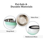 Mint Green deep dog bowl, 5 x 2.1 in at 16 oz or 6 x 2.7 in at 32 oz