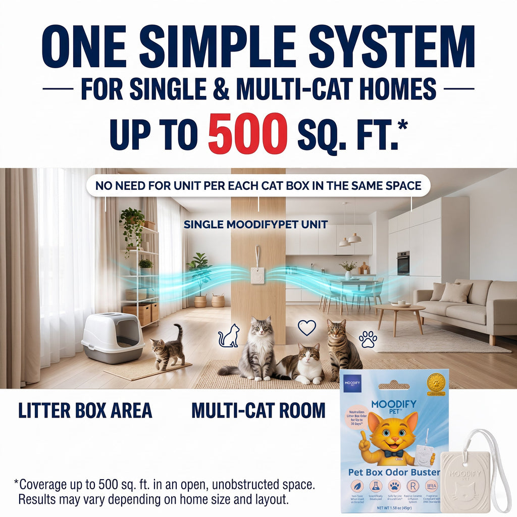 MoodifyPet porous ceramic odor neutralizer pendant for the area around a cat litter box