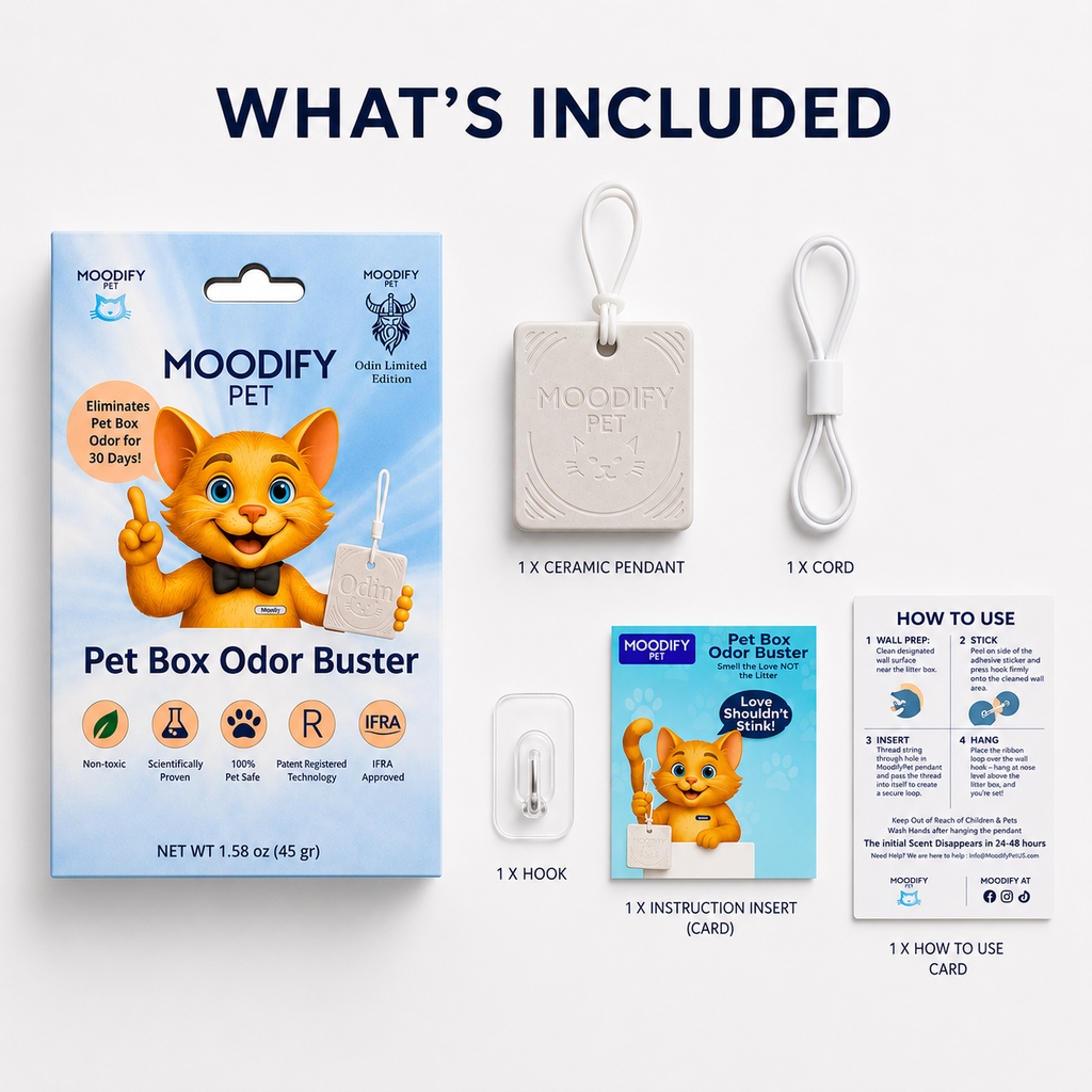 What's included in the MoodifyPet 12-pack of cat litter box odor neutralizers