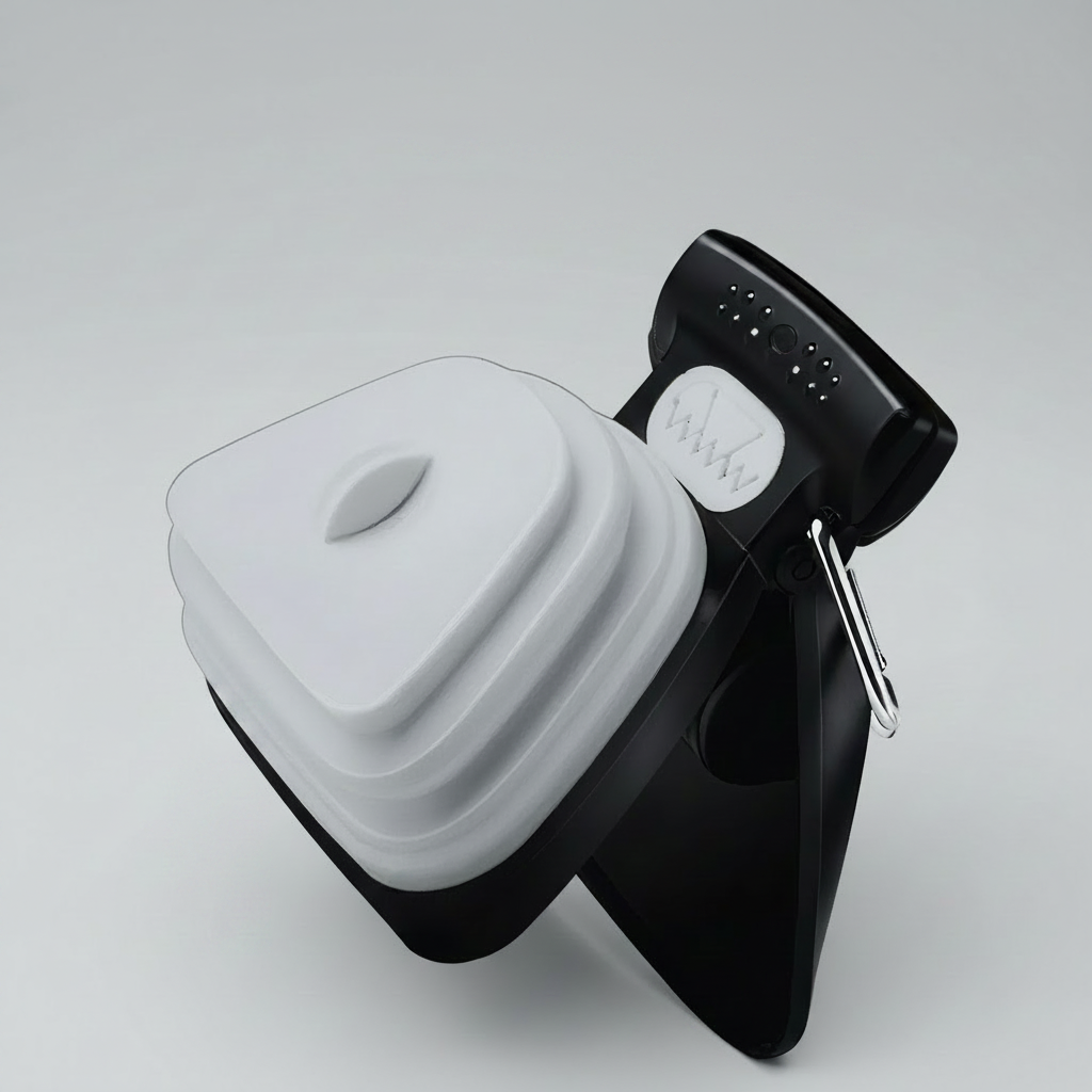One-hand foldable poop scooper with a silicone basin that holds a waste bag
