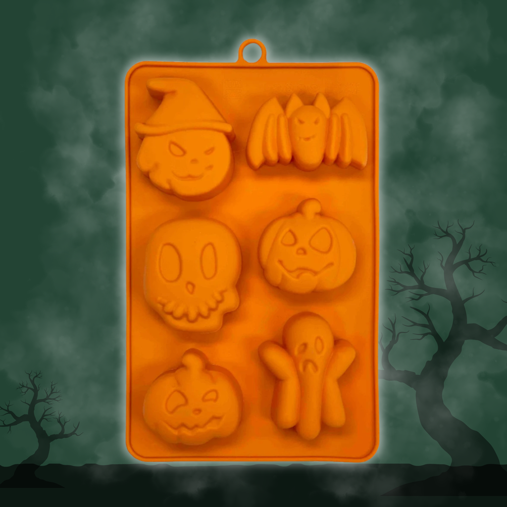 Back of the Orange Halloween silicone treat mold by SodaPup, for jelly and frozen dog treats
