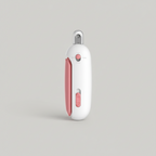 Pink PawTrim nail clipper for cats and small dogs with a built-in pull-out nail file