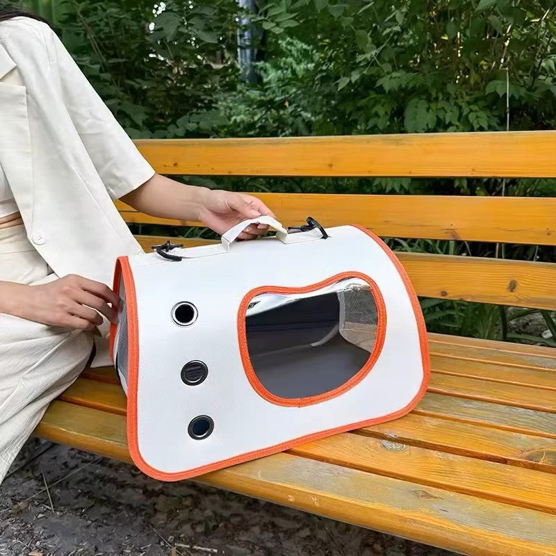 Bubble window pet carrier backpack with a detachable crossbody strap included