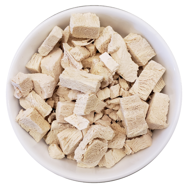 Chicken breast meat topper for pets by The Pet Gourmet, to crumble over kibble at mealtime