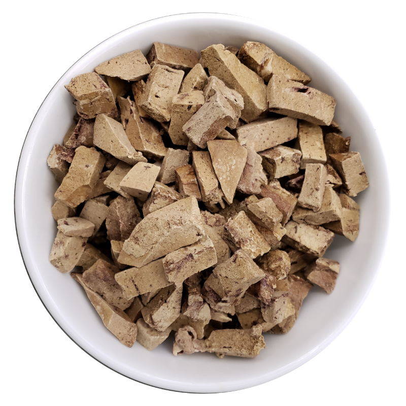Lamb liver meat topper for pets by The Pet Gourmet, to crumble over kibble or regular food