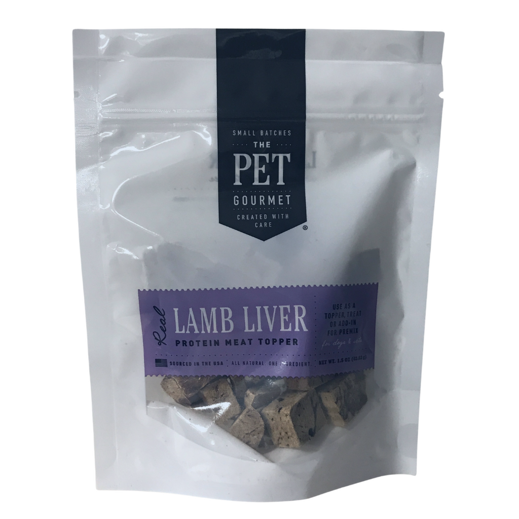 Freeze-dried lamb liver training treats from The Pet Gourmet, easy to break into small bits