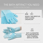 One-size pet grooming glove with an adjustable wrist strap that stays put while scrubbing