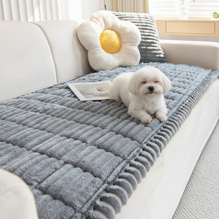 Plush pet sofa and couch cover