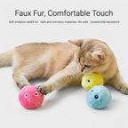 Soft plush cat ball toy for chasing across the floor and pouncing on later