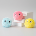 Plush squeaker ball cat toys in a pack of 3, each 5.5 cm (2.2 in) across