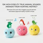 Plush squeaker ball cat toy for multi-cat homes, with three balls per pack