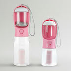 Cherry Blossom Pink dog travel water bottle, available in 300 ml and 600 ml sizes