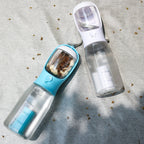 Portable dog water bottle with a temperature indicator, sold in 300 ml and 600 ml sizes