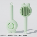 Green rabbit ear deshedding comb, one of five rabbit ear comb colors in this listing