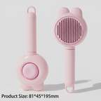 Pink rabbit ear deshedding comb, offered alongside the self-cleaning slicker brushes