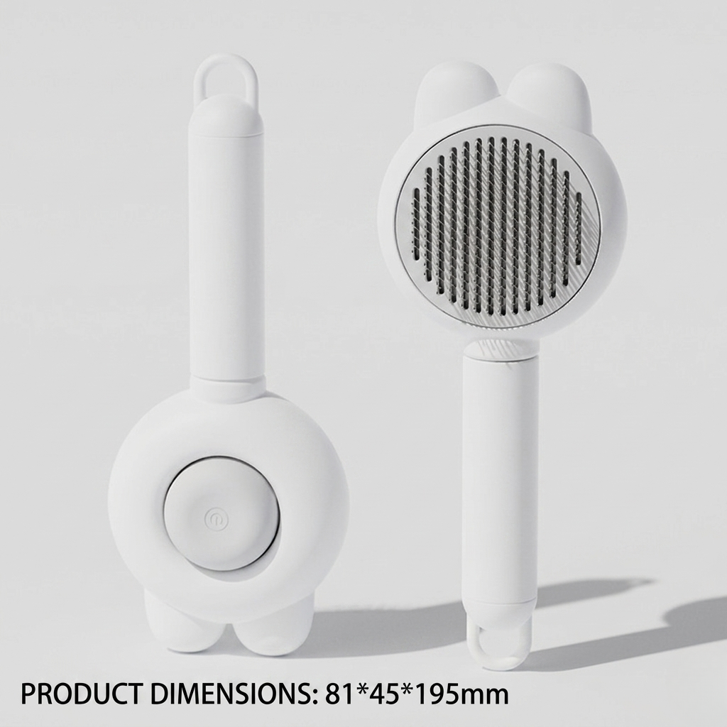 White rabbit ear deshedding comb for cats and dogs, a comb option in this listing