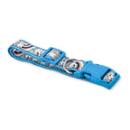 Nylon dog collar with an embroidered rainbow ribbon, adjustable in Medium and Large sizes