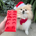 Red Holiday mold for DIY dog treats, a Christmas gift for dogs from Farm to Pet