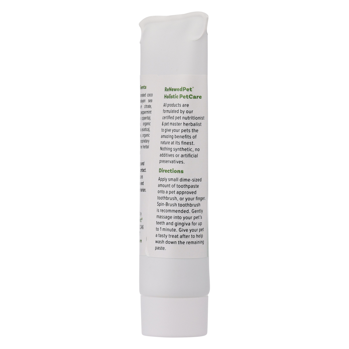 ReNewedPet toothpaste that can be applied with a finger or cotton applicator for brush-shy pets