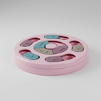 Pink Circle round puzzle slow feeder toy for dogs and cats with a non-slip base