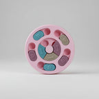 Puzzle slow feeder for pets that turns kibble or treats into a problem-solving game