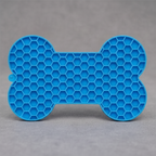 Blue silicone lick mat for dogs and cats, 0.7 cm thin so it stores flat in a drawer